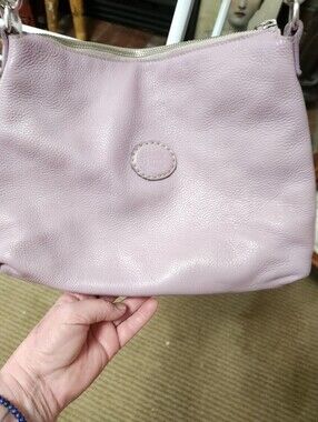 Roots Lilac Leather Crossbody Bag
